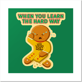 Jiu Jitsu Christmas - Ginger bread man leg lock - BJJ gift Posters and Art